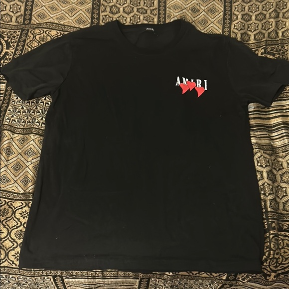 AMIRI 3 Heart Black Tee